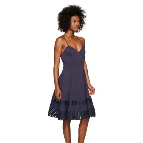 NWT Zac Posen Navy‎ Blue Fia Cross Back A-line Dress Size 6 - Picture 1 of 9